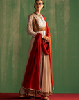 Charvi Snow White Pink Anarkali Set
