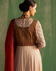 Charvi Snow White Pink Anarkali Set