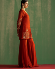 Aadhira Rust Gharara Set