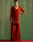 Aadhira Rust Gharara Set