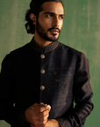 Dhruv Black Bandi Set