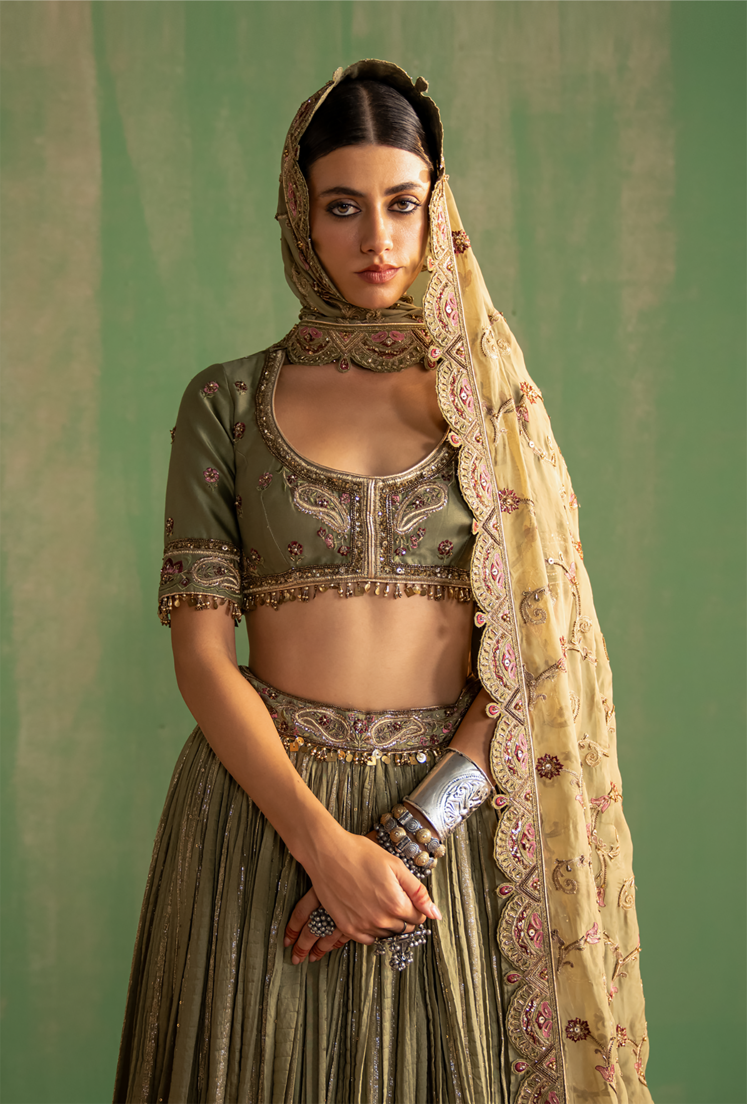 Ishira Green Lehenga Set