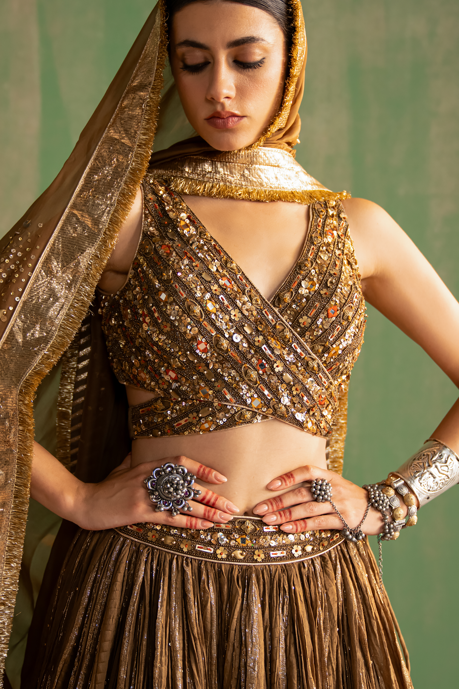 Ruchika Brown Lehenga Set