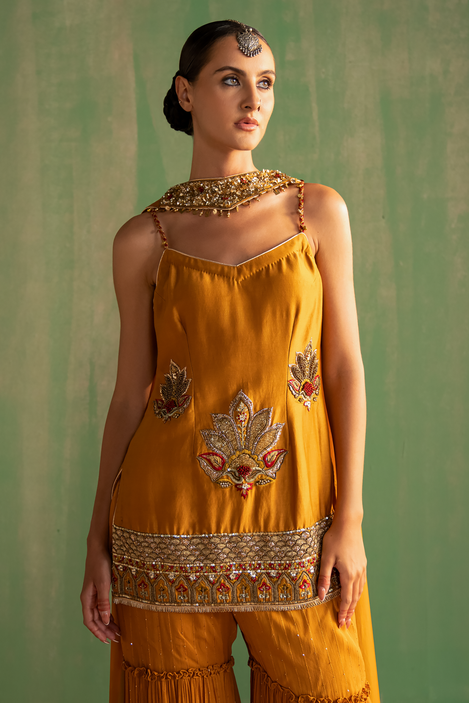 Misha Mustard Kurta Sharara Set