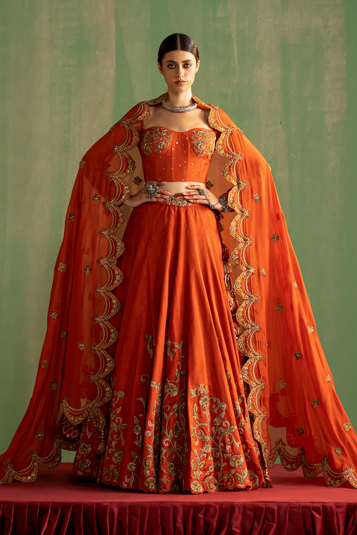 Zaina Rust Lehenga Set