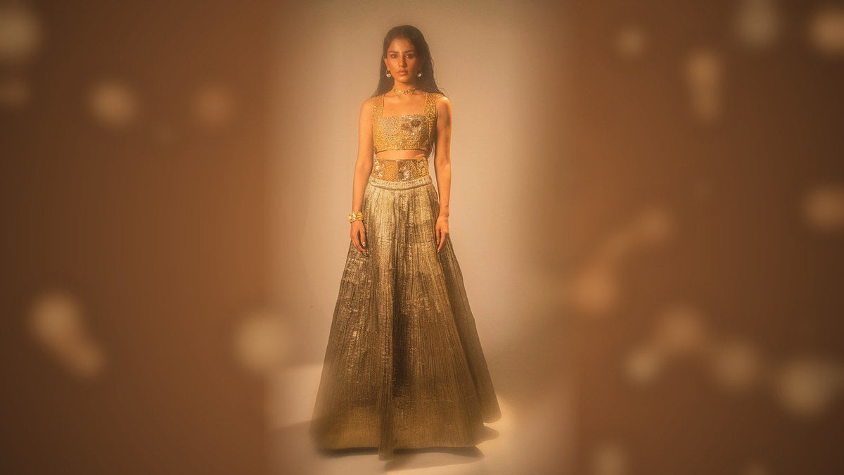 Gold sequin party outfit by Taali - what to wear to a Diwali party 2026 at Fashefy