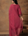 Pink Silk Embroidered Kurta Set