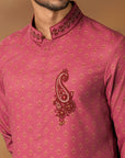 Onion Pink Print Kurta Set