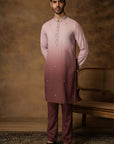 Salmon Pink Ombre Kurta Set