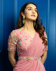 Coral Lehenga Saree
