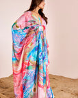 Long Kaftan Dress with Pleated Waist