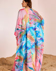 Long Kaftan Dress with Pleated Waist