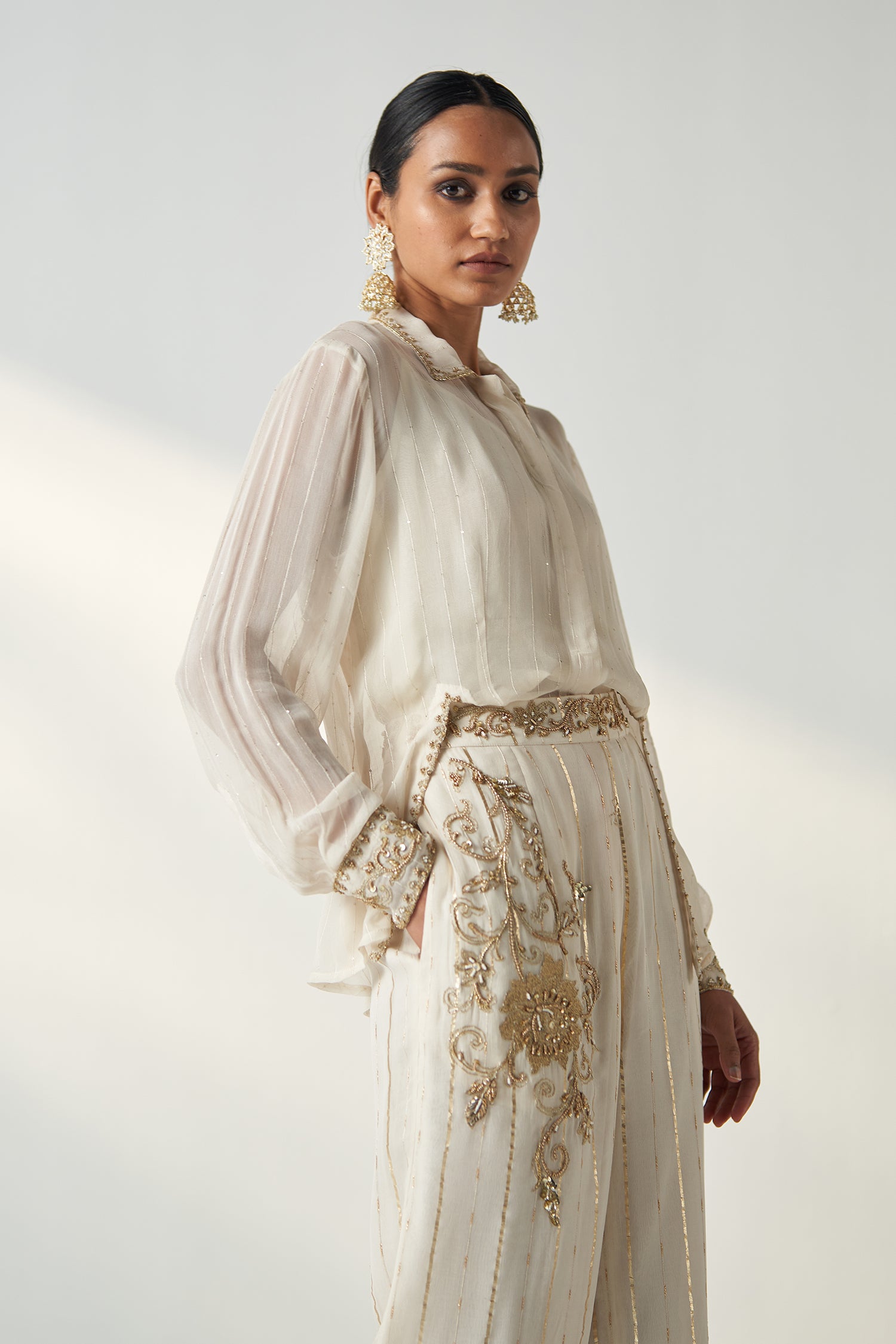 Vani Ivory Shirt Pant Set