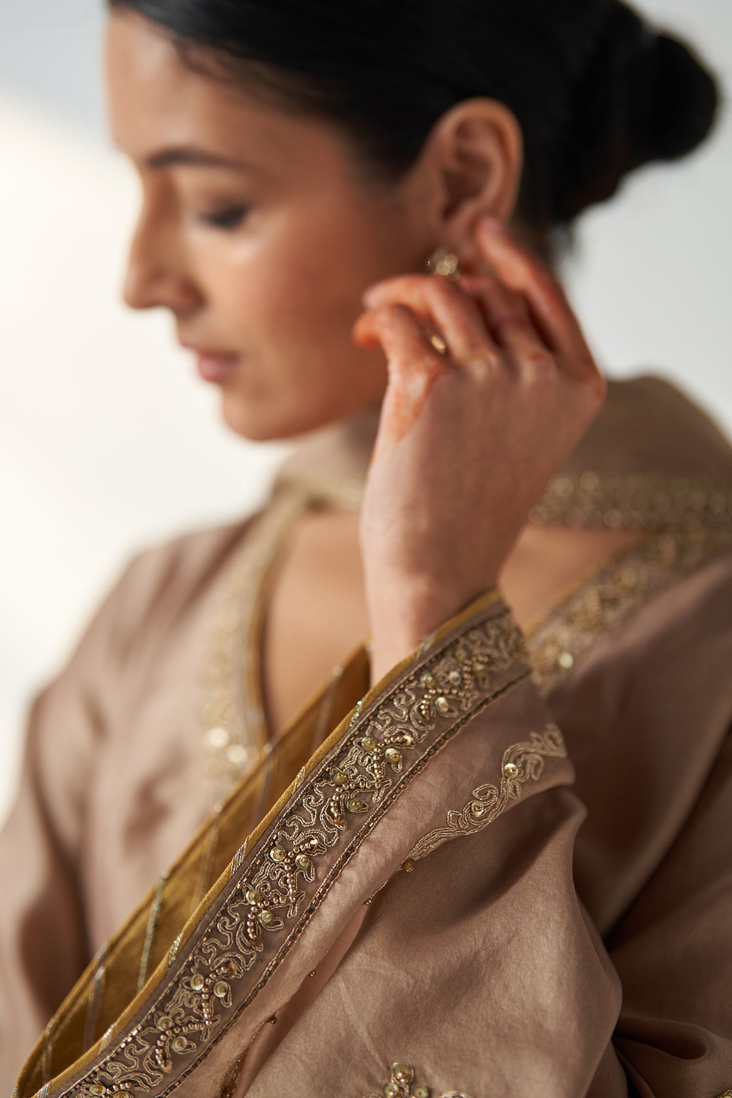Palak Fawn Anarkali Pant Set