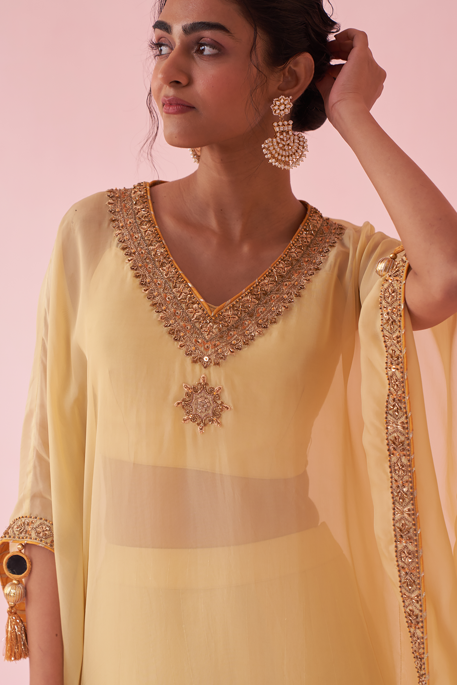 Gulzaar Yellow Kaftan Set