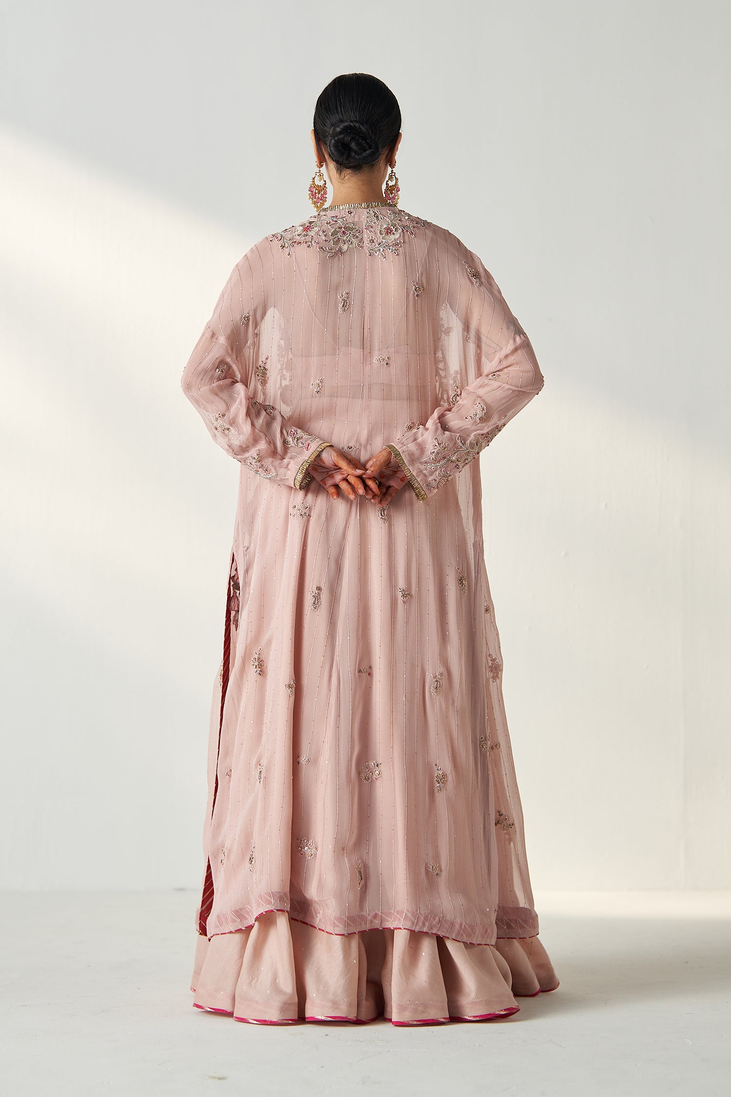 Zoya Blush Pink Cape Lehenga Set