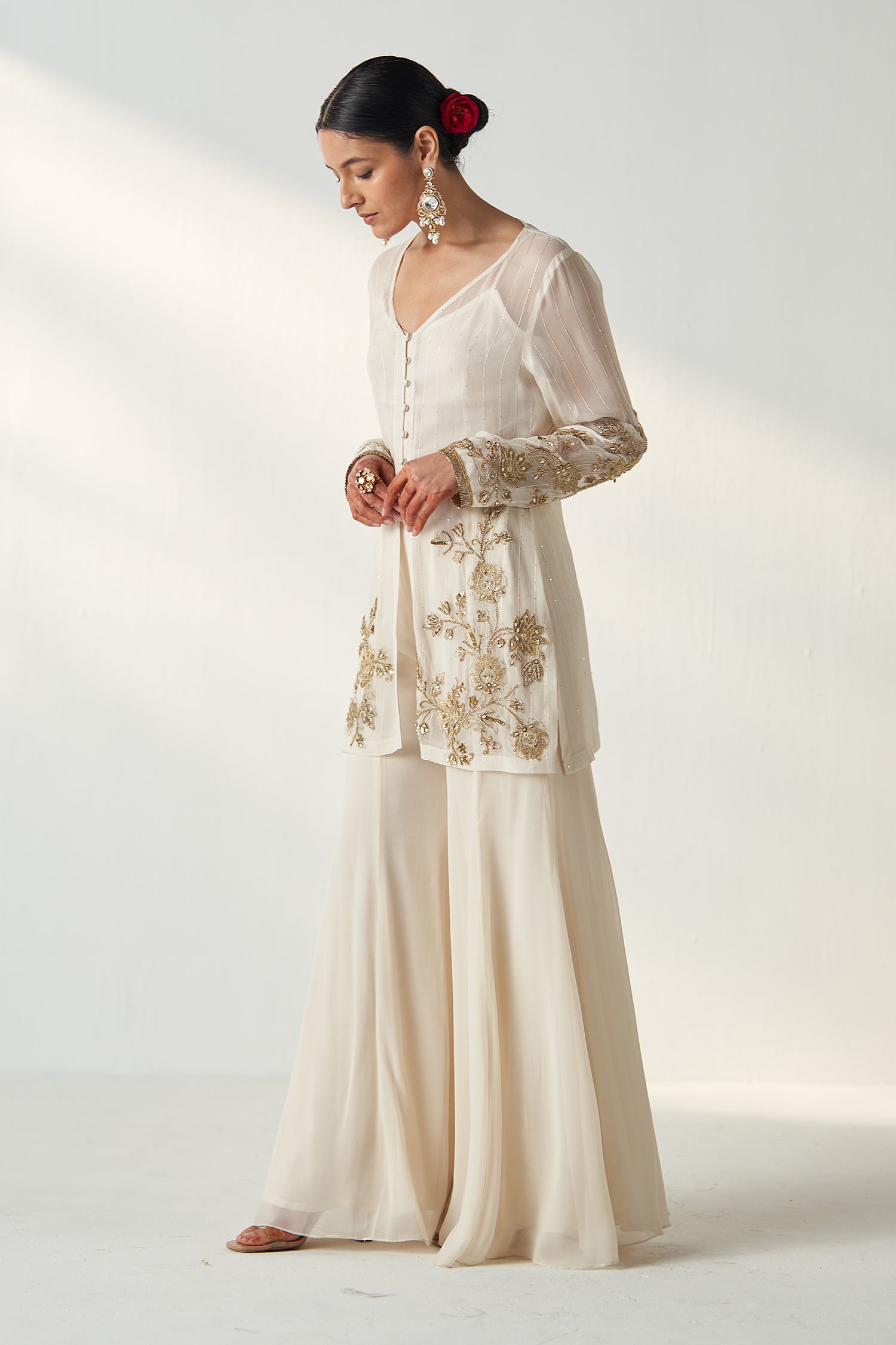Tara Ivory Sharara Set
