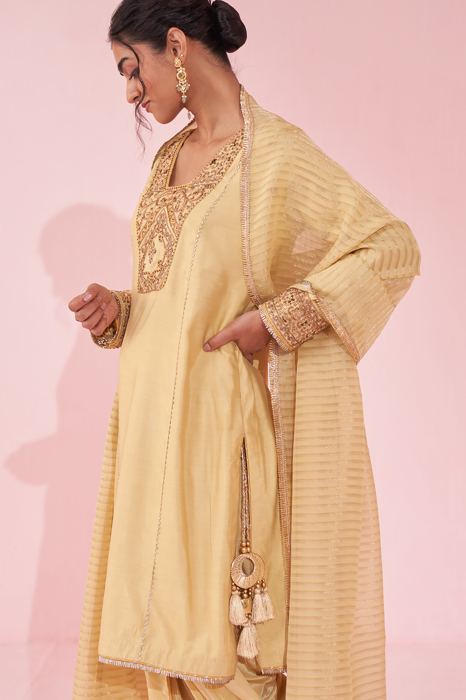 Gulnar Yellow Kurta Set