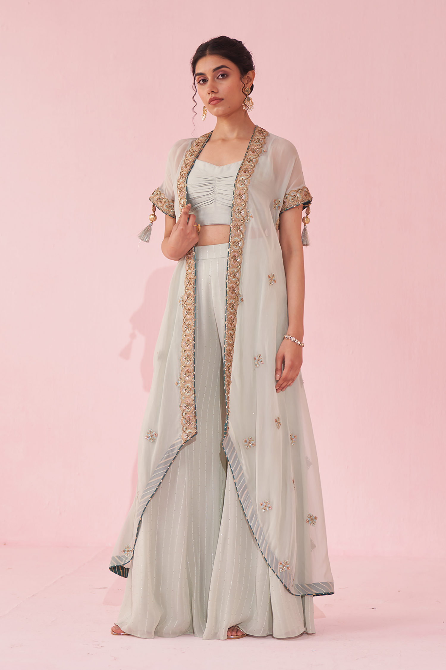 Guldana Ice Blue Cape Set