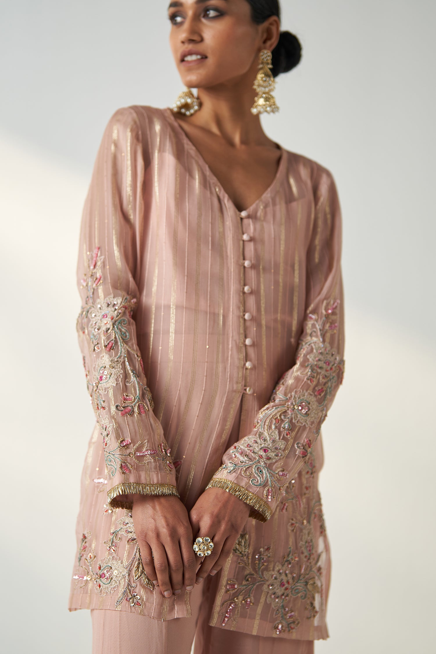 Tara Blush Pink Sharara Set -