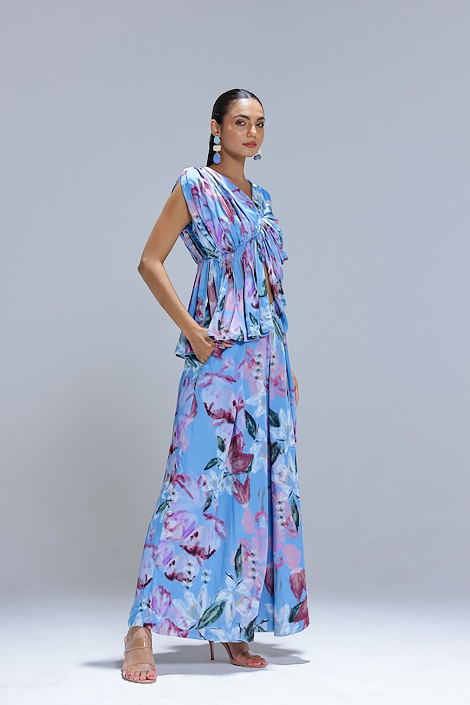 Lyla Draped Blouse With Pants