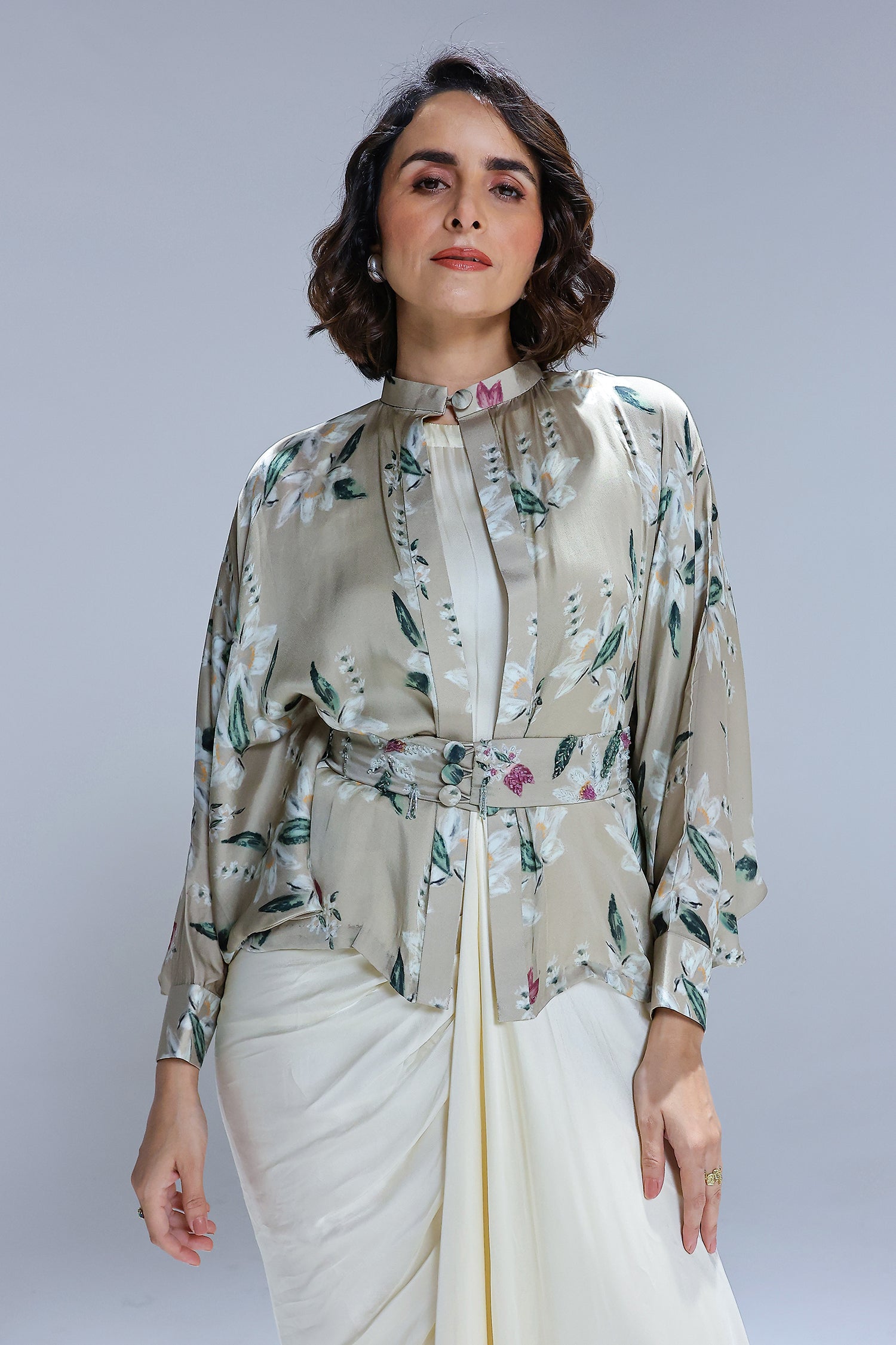 Jasmine Kimono
With Draped Gown