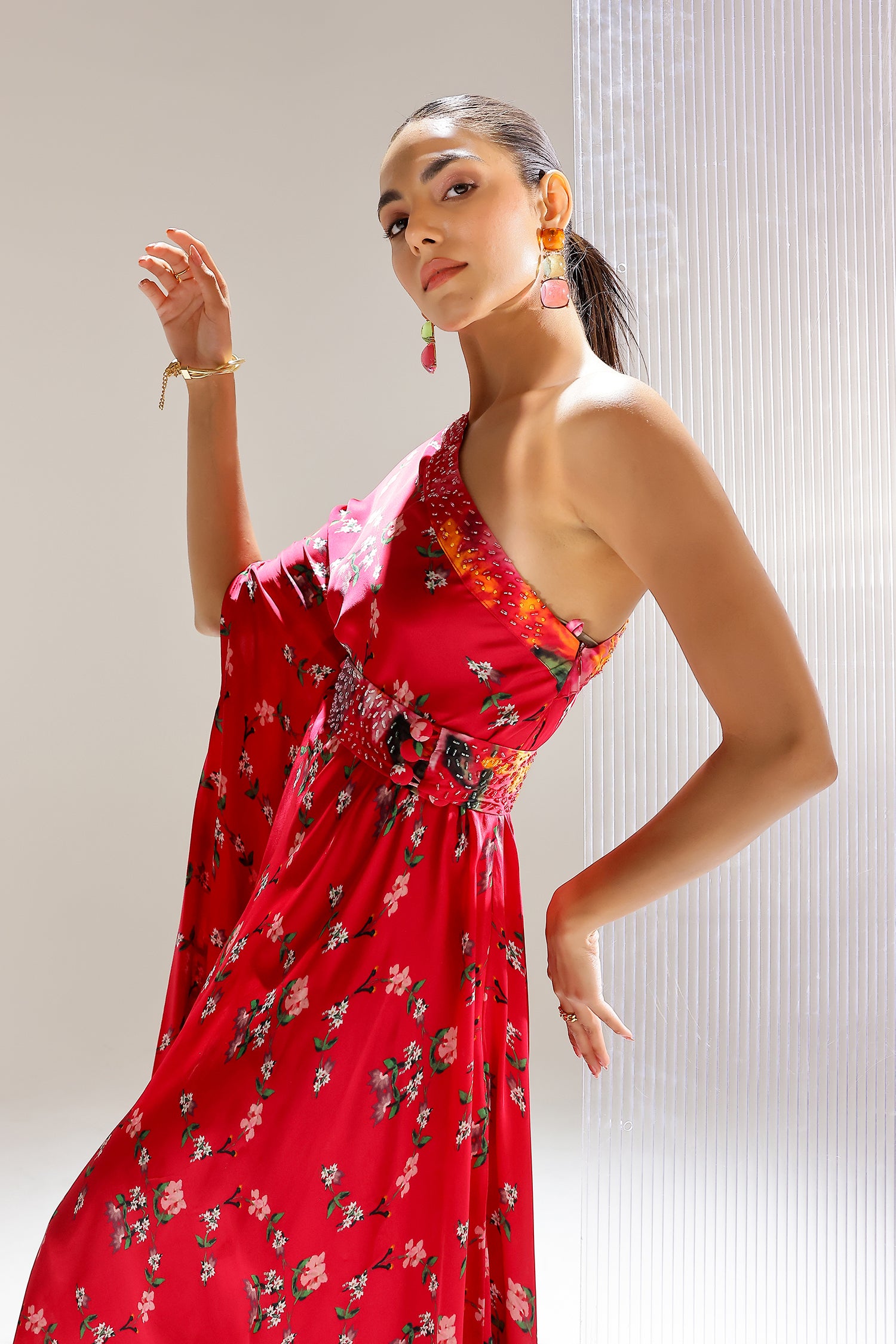 Floralia One Shouder Gown