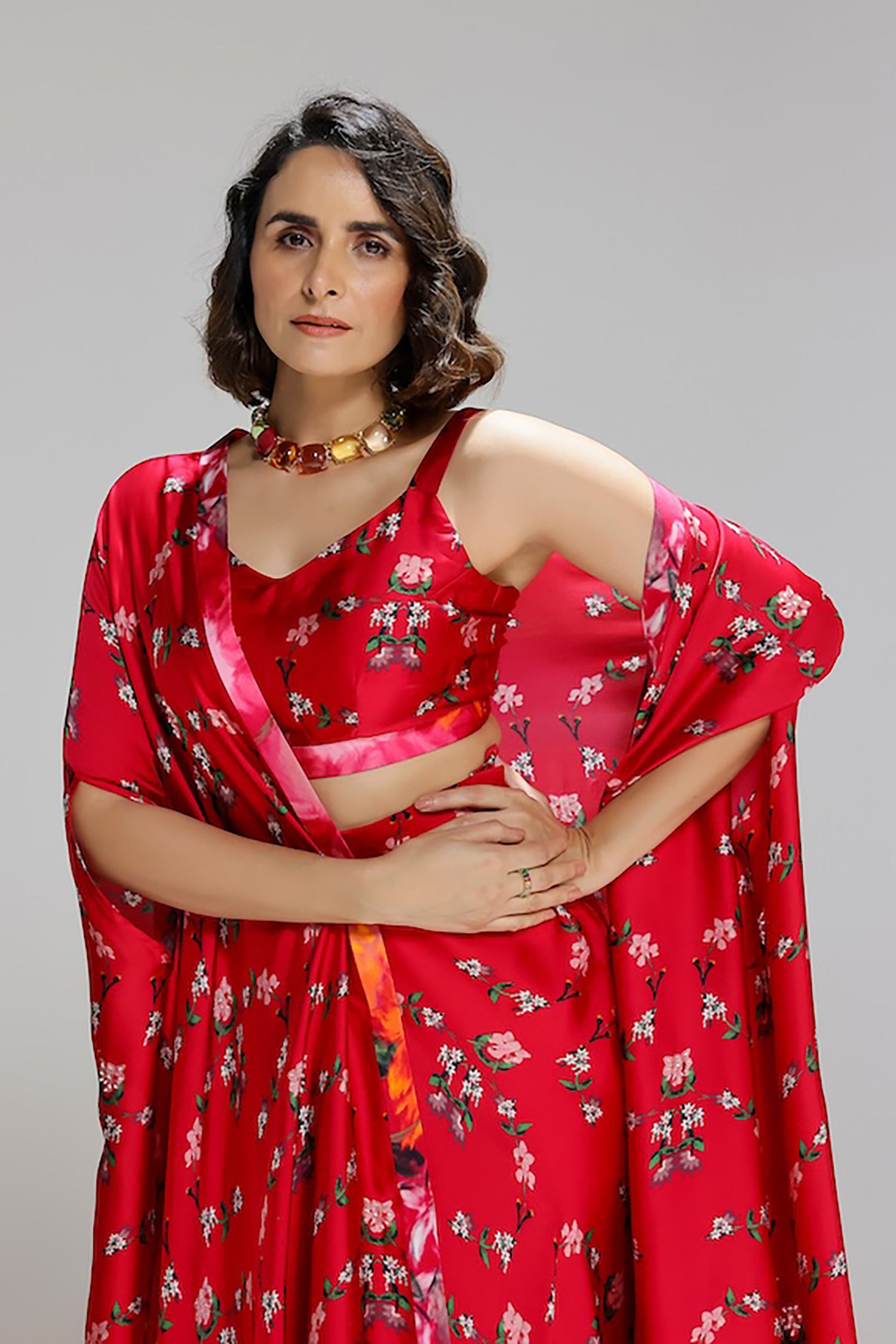 Floralia Skirt With Bustier And A Shrug