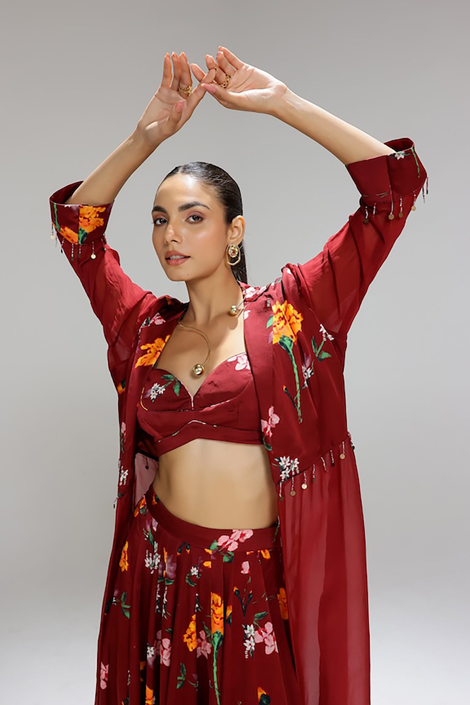 Scarlett Kalidar Skirt With Jacket And Blouse