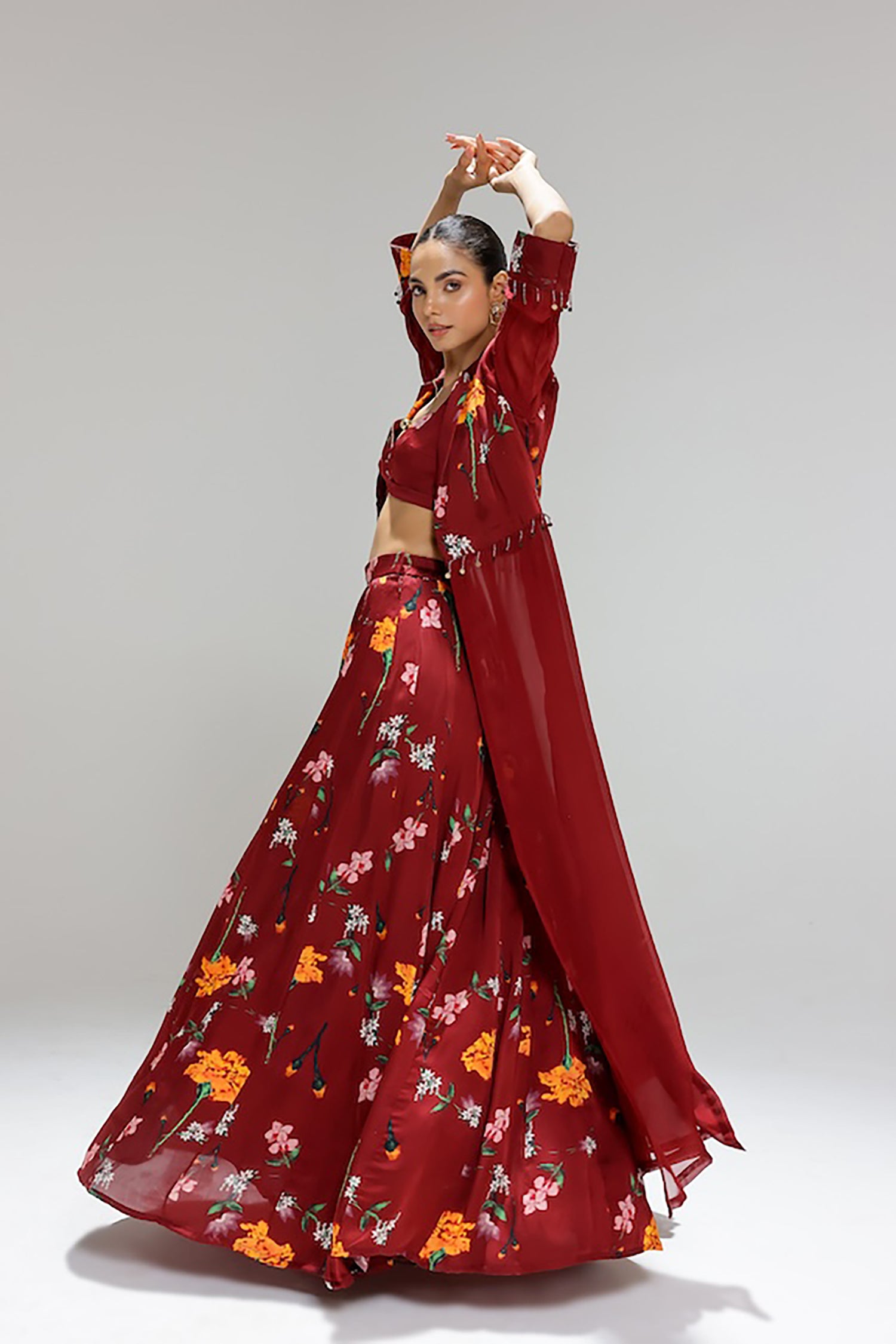 Scarlett Kalidar Skirt With Jacket And Blouse