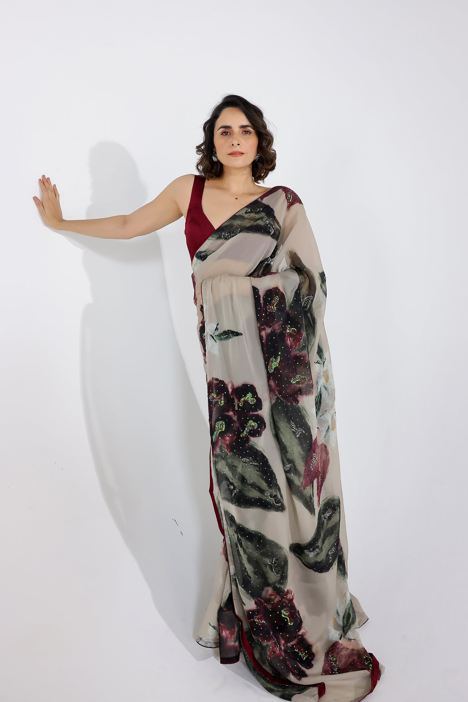 Ivy Gardenia Organza Saree