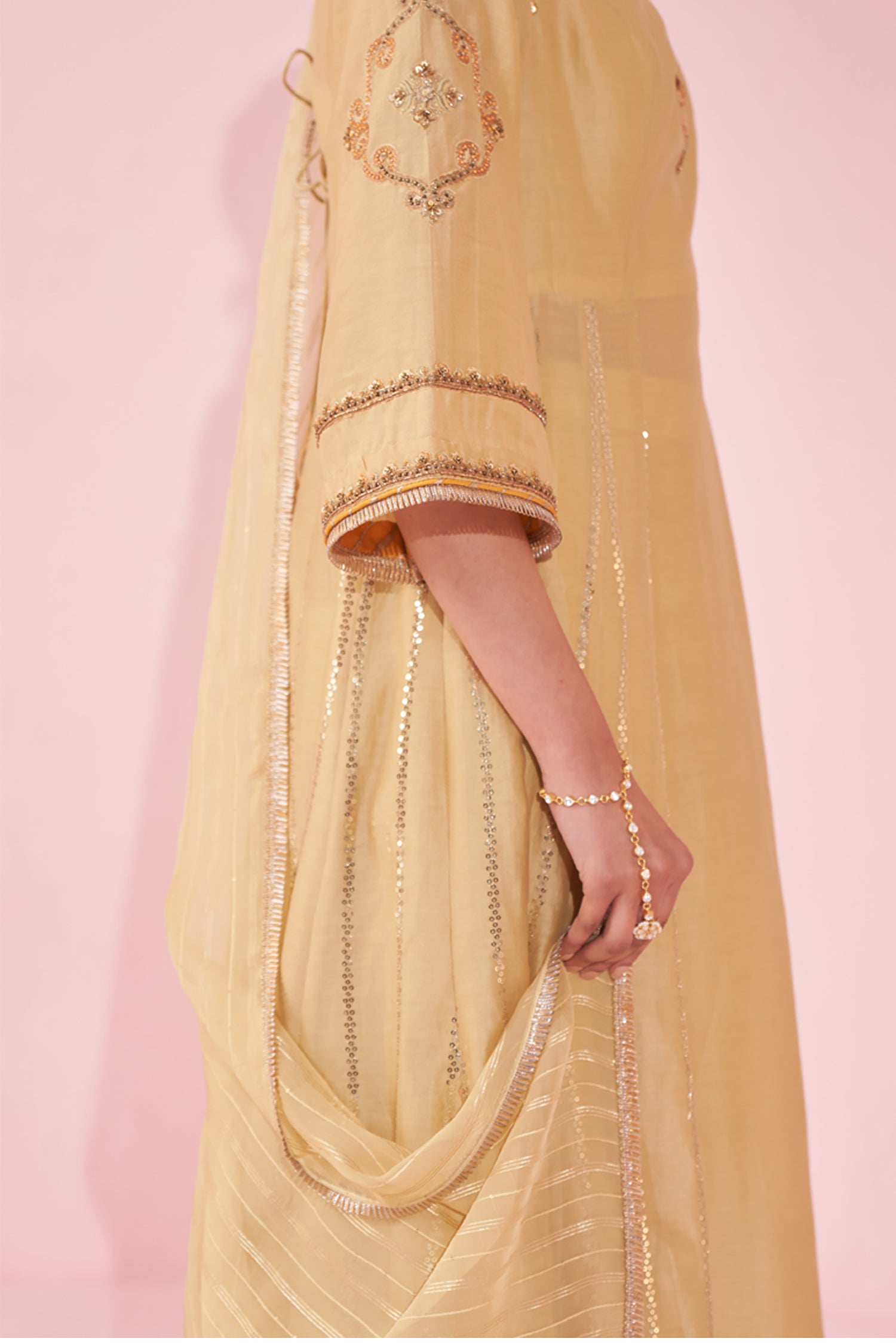 Gulzar Yellow Anarkali Set