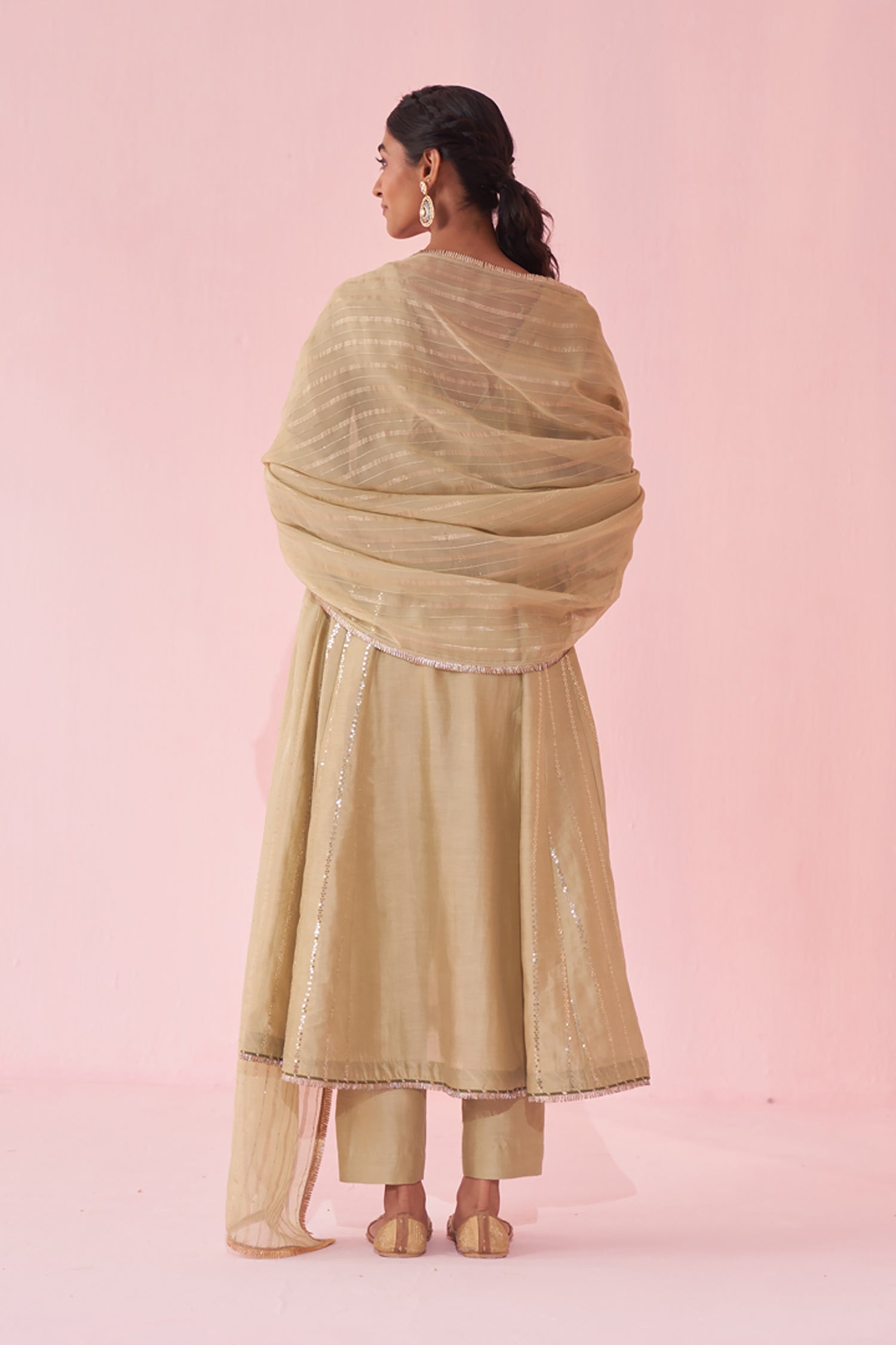 Gulzar Green Anarkali Set