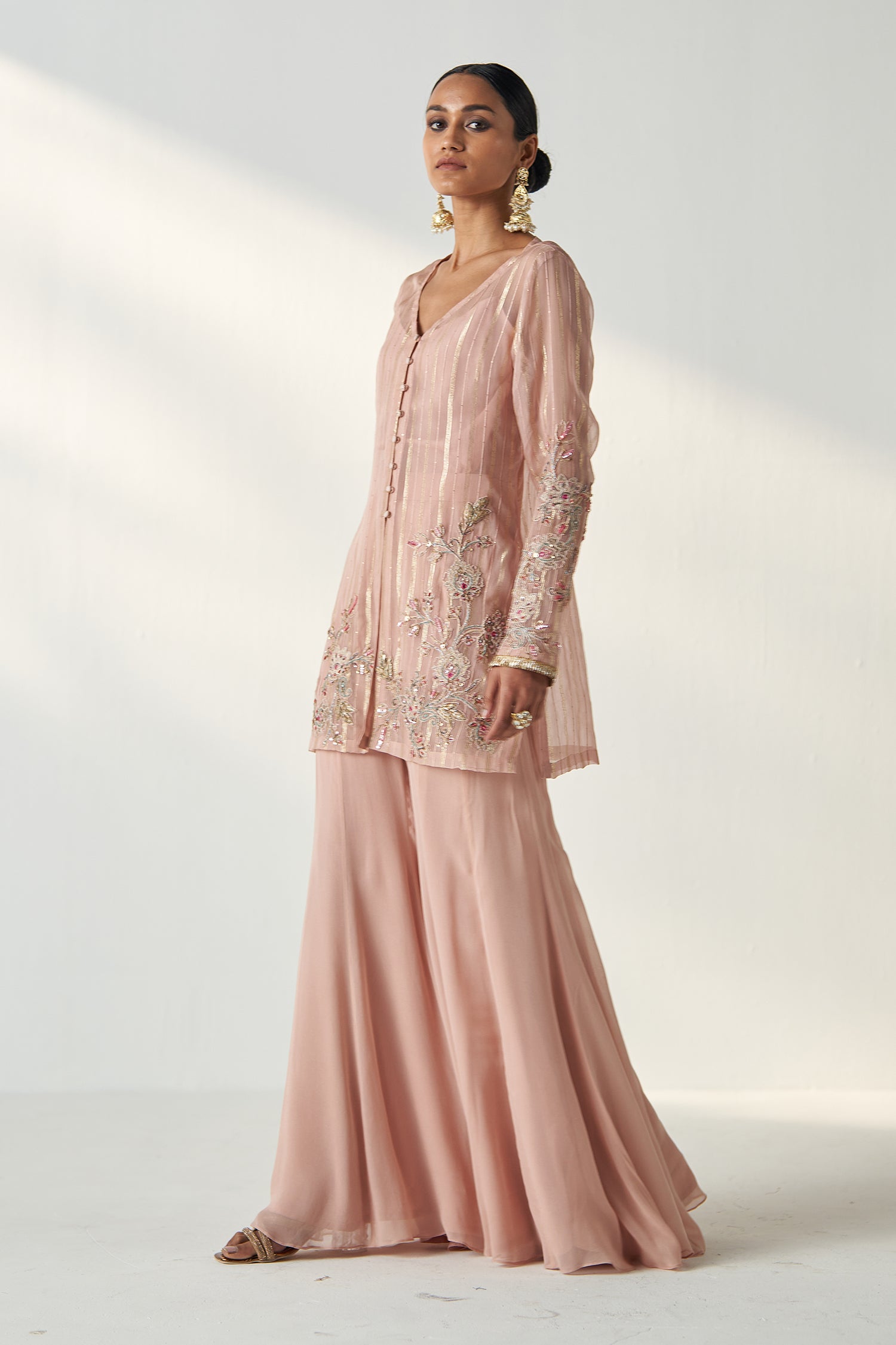 Tara Blush Pink Sharara Set -