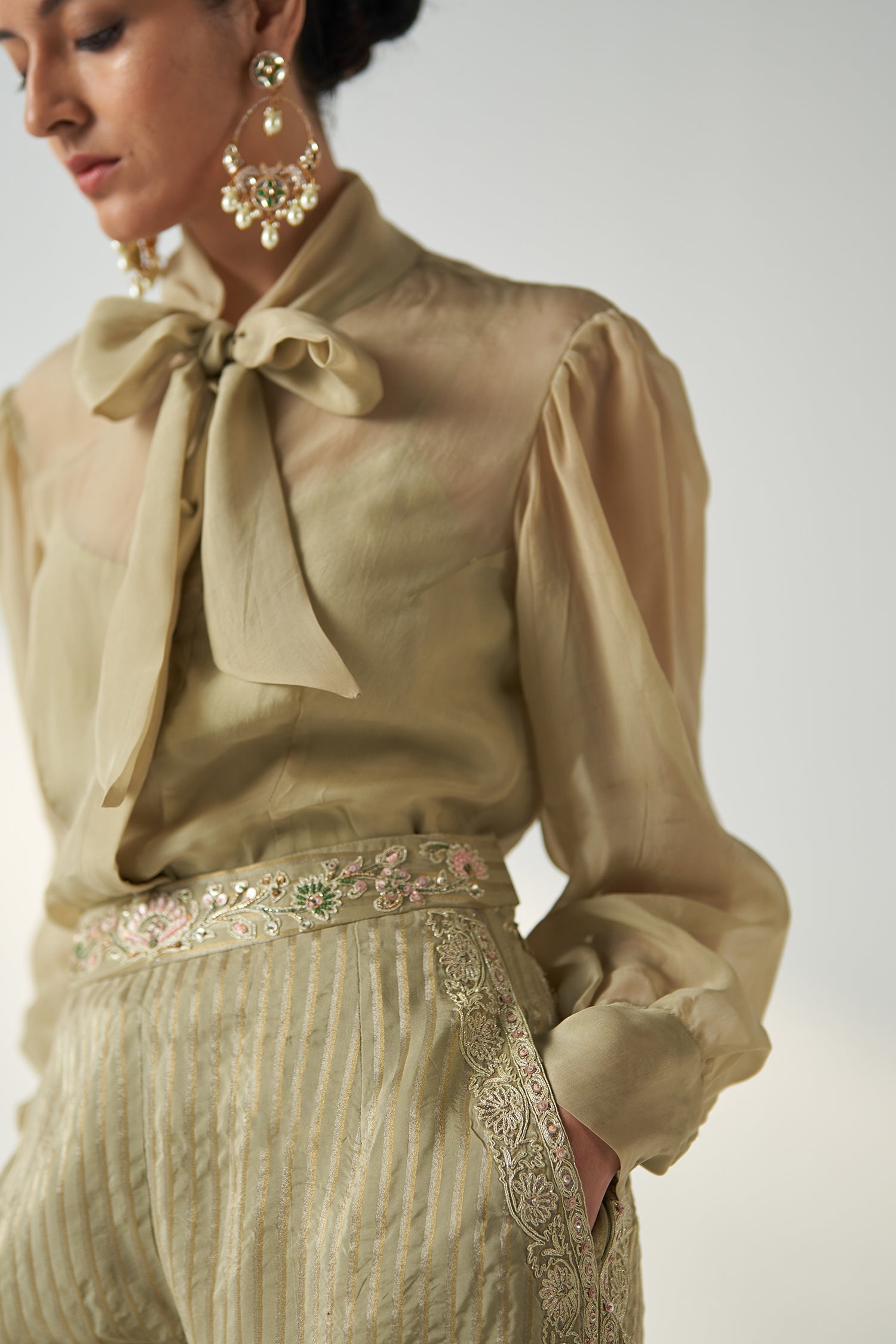 Padma Green Shirt Pant Set