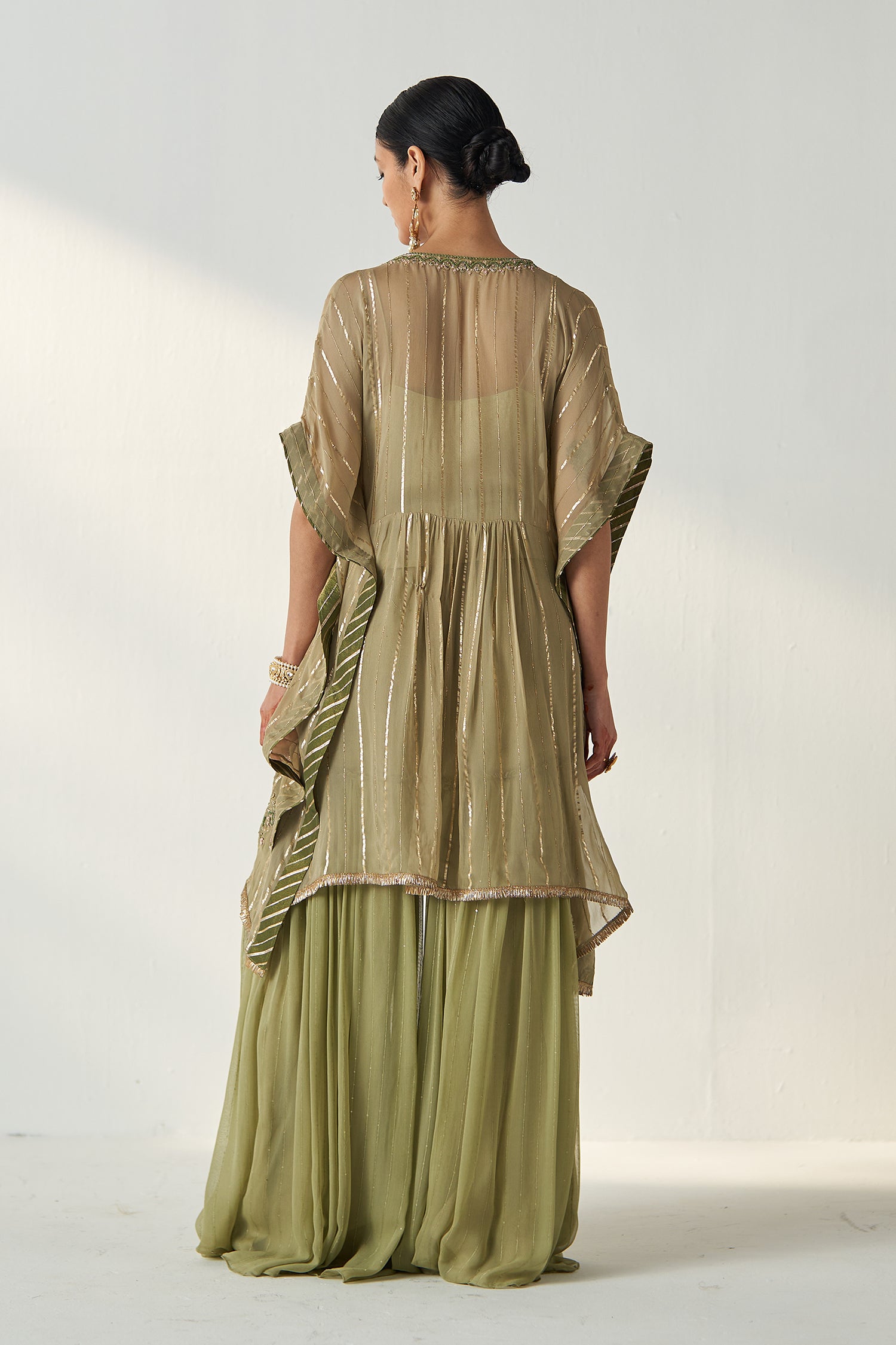 Suhana Green Kaftan Gharara Set