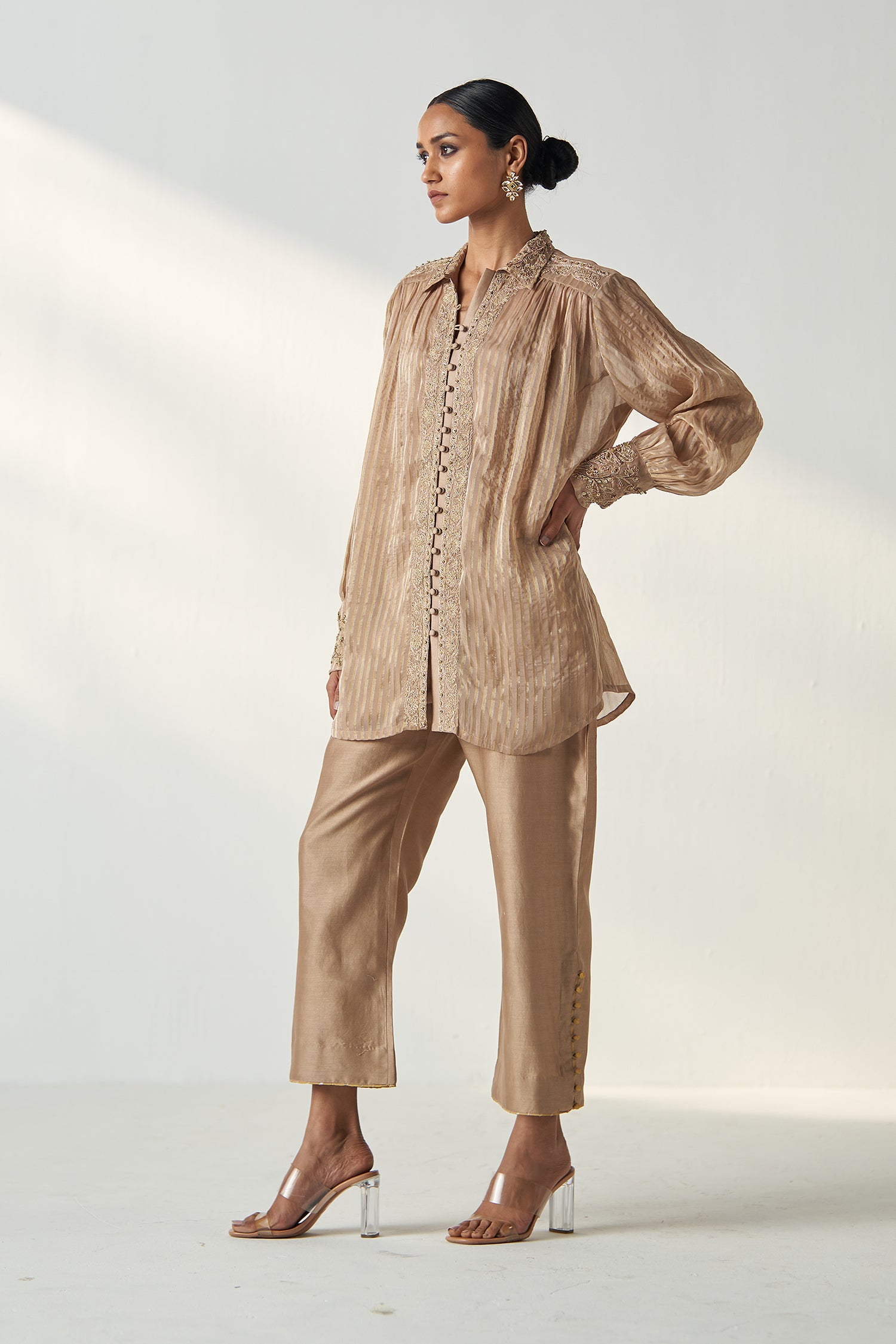 Oorvi Fawn Shirt Pant Set