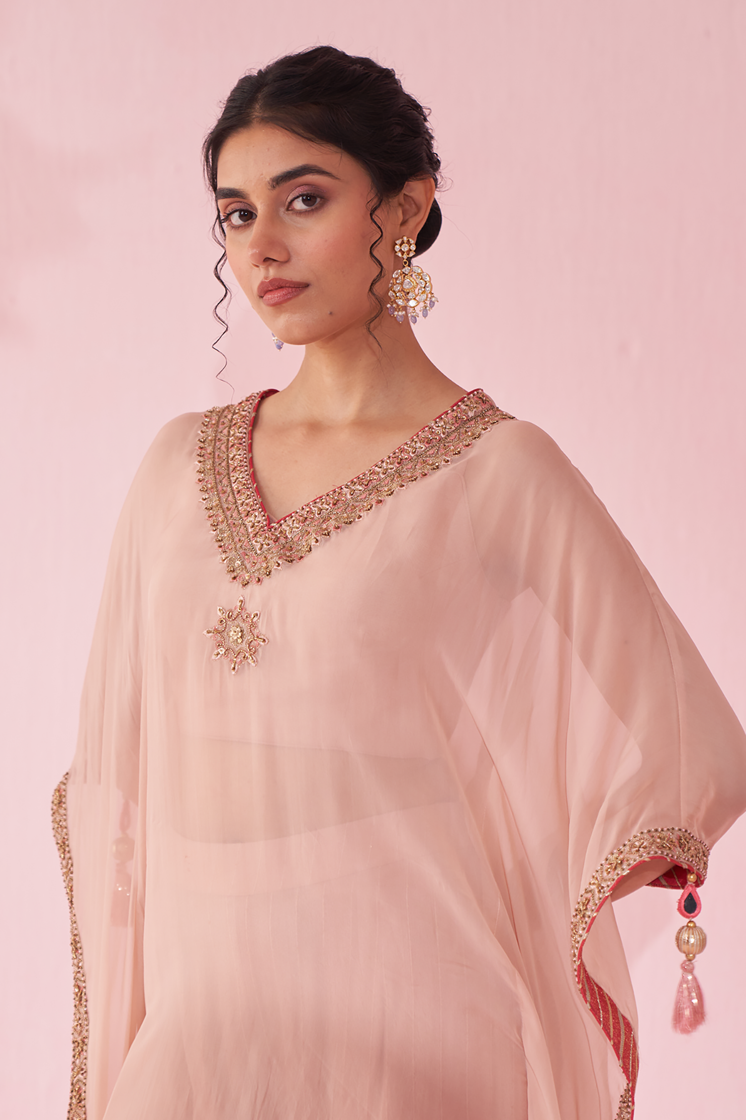 Gulzaar Pink Kaftan Set