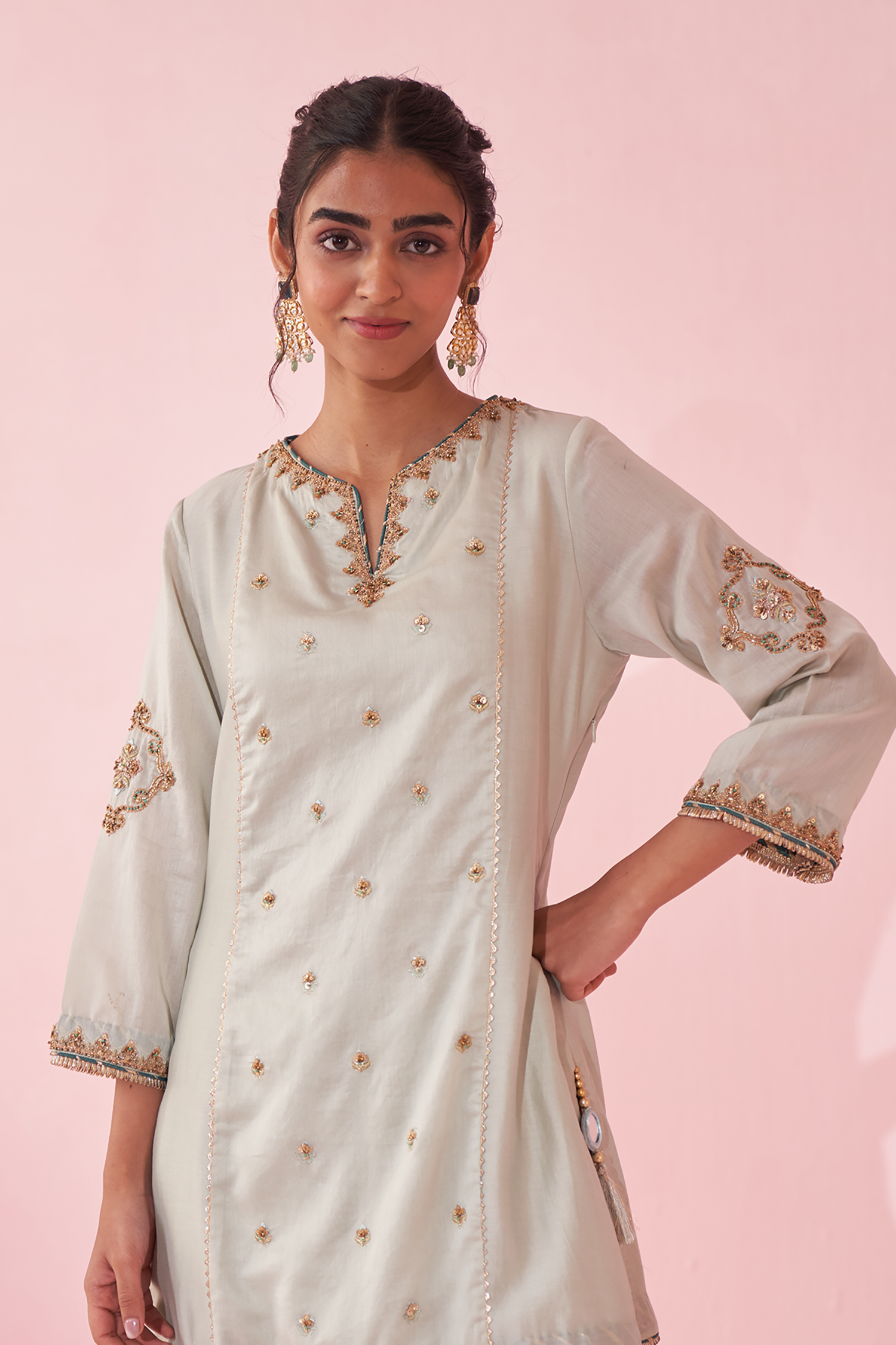 Geeta Ice Blue Kurta Set