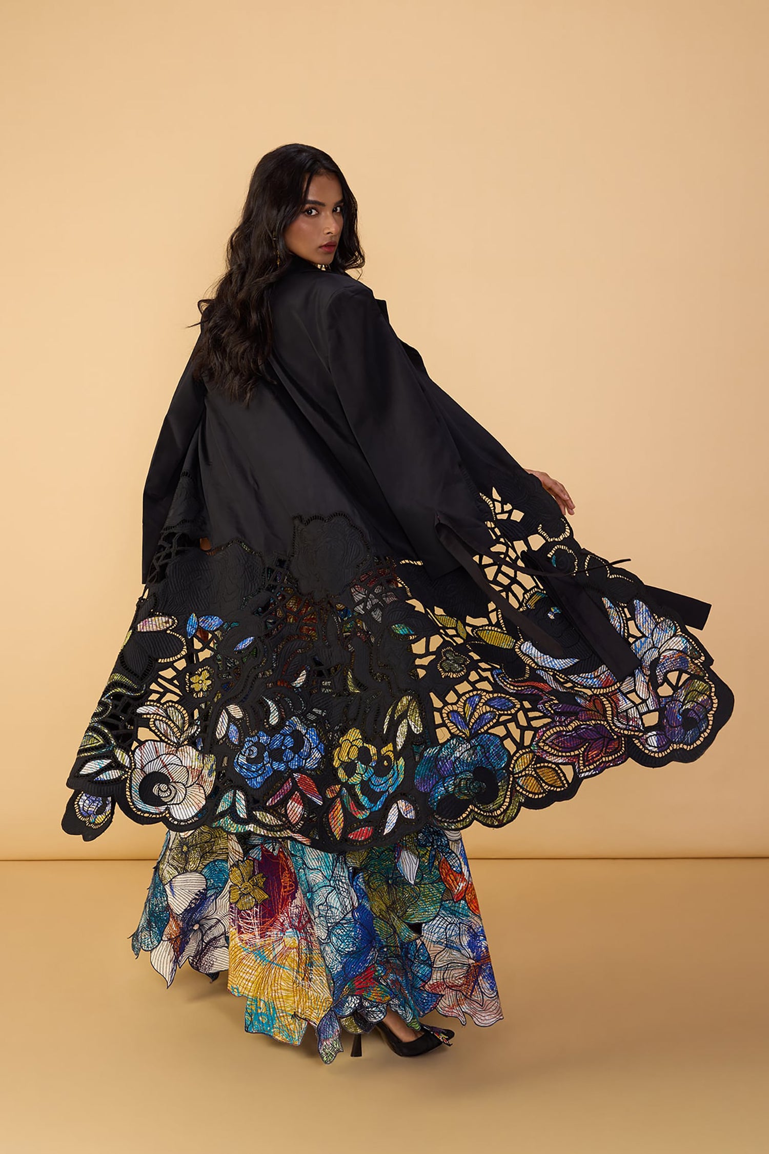 Denzel Trench, Larissa Corset Blouse and Zoya Lehenga Skirt
