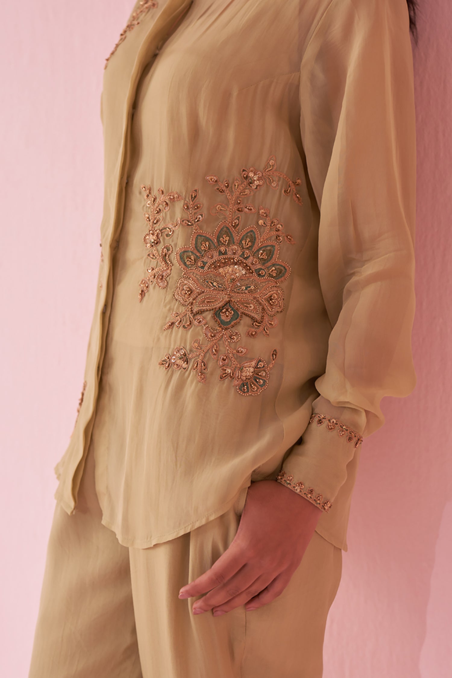 Gulmina Green Shirt Pant Set