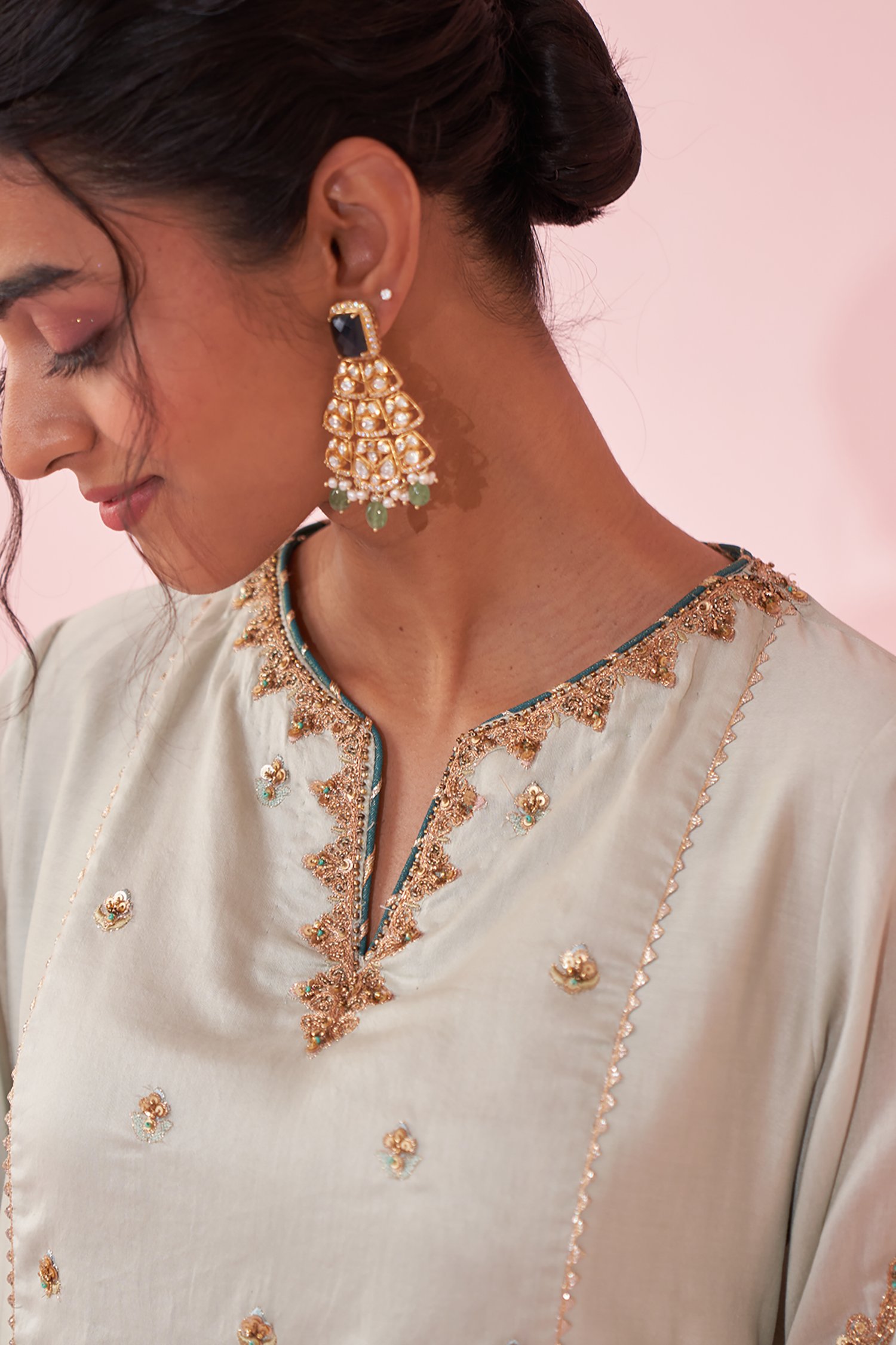 Geeta Ice Blue Kurta Set