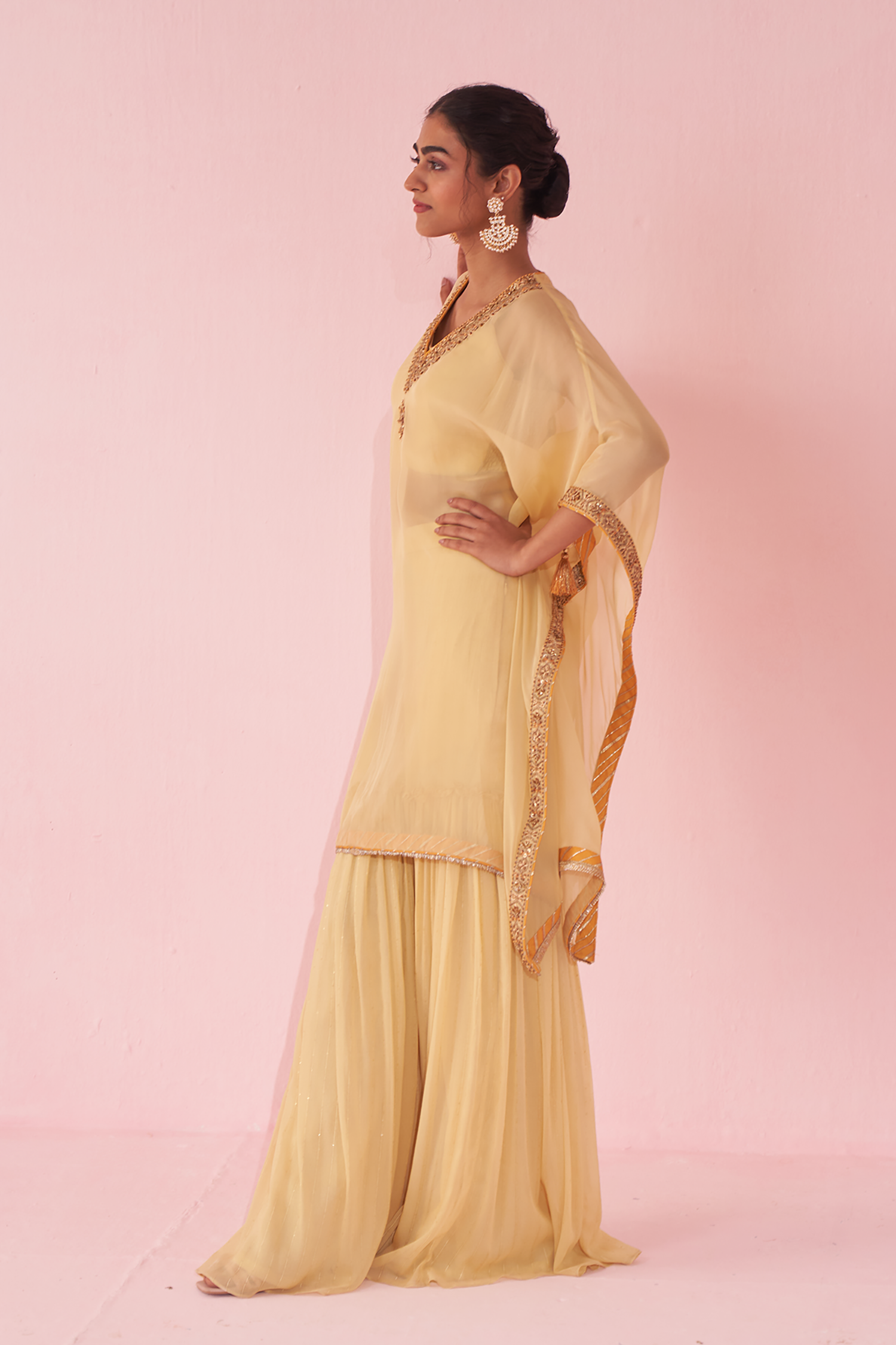 Gulzaar Yellow Kaftan Set