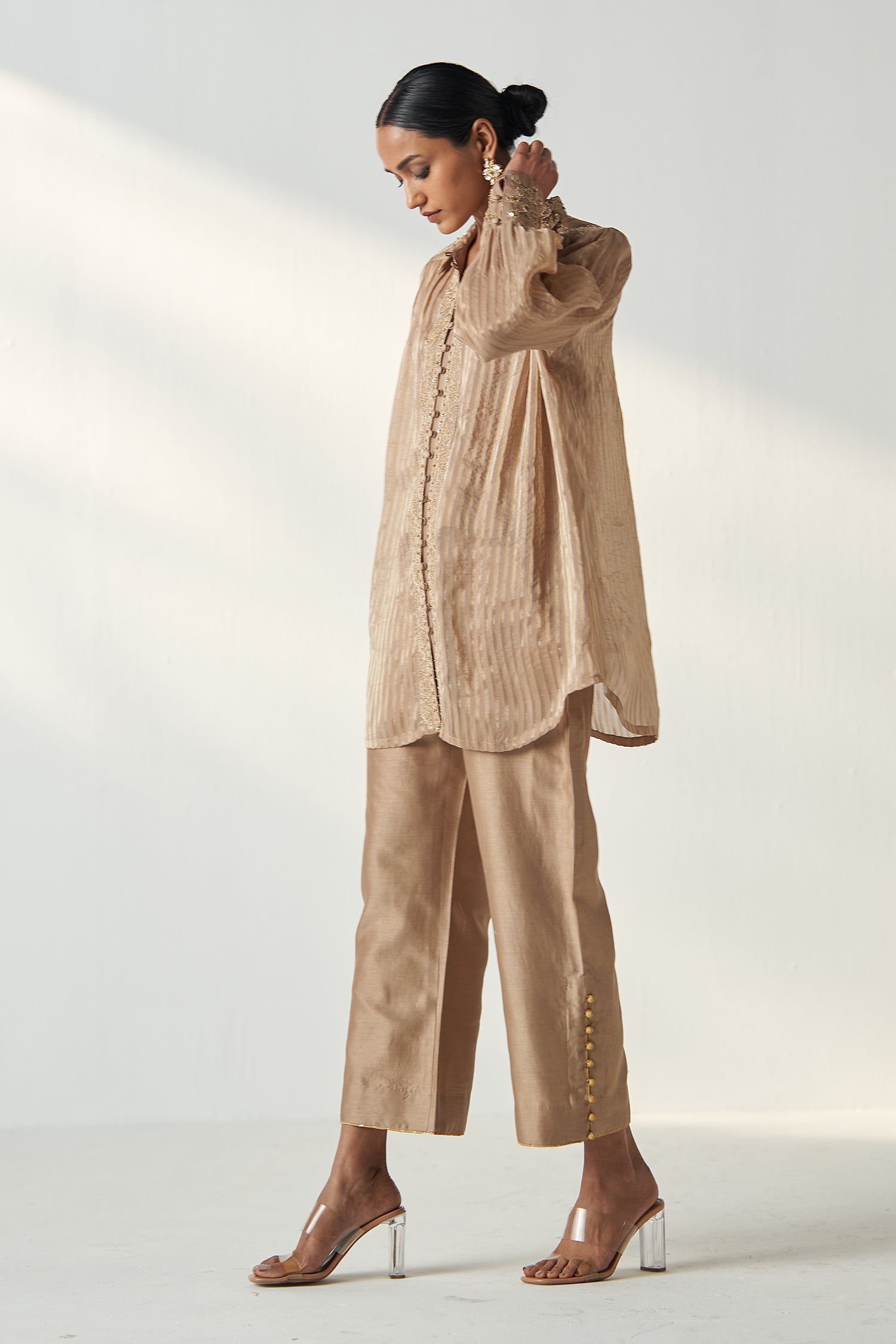 Oorvi Fawn Shirt Pant Set