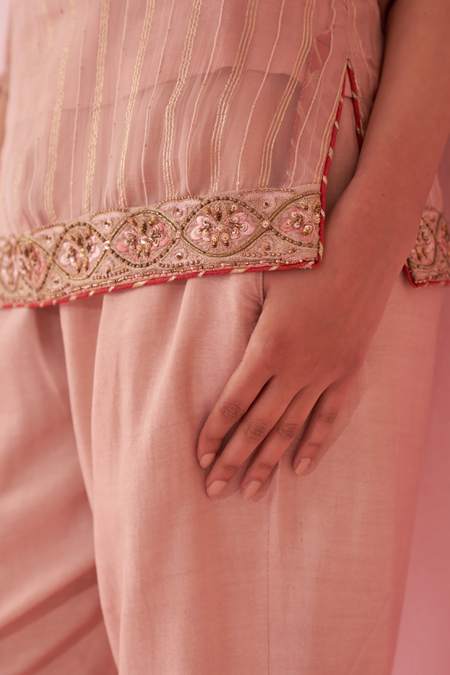 Gajara Blush Pink Shirt Pant Set