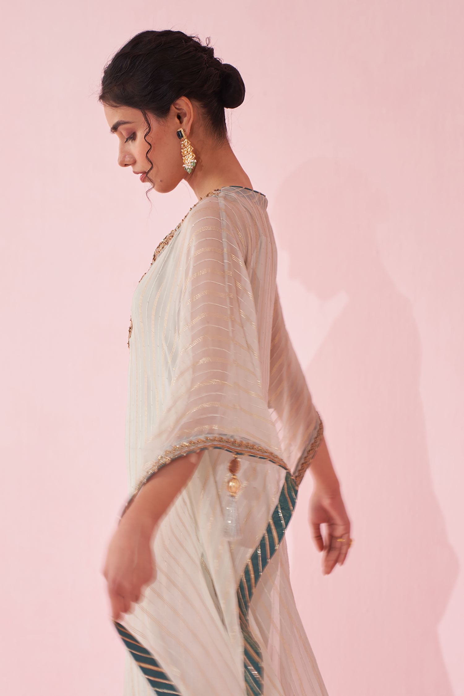 Gulzaar Ice Blue Kaftan Set