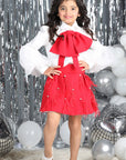 3 Piece with Fur Detailing On Skirt