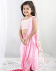 Pink Pearl Embroidered Top with Dhoti