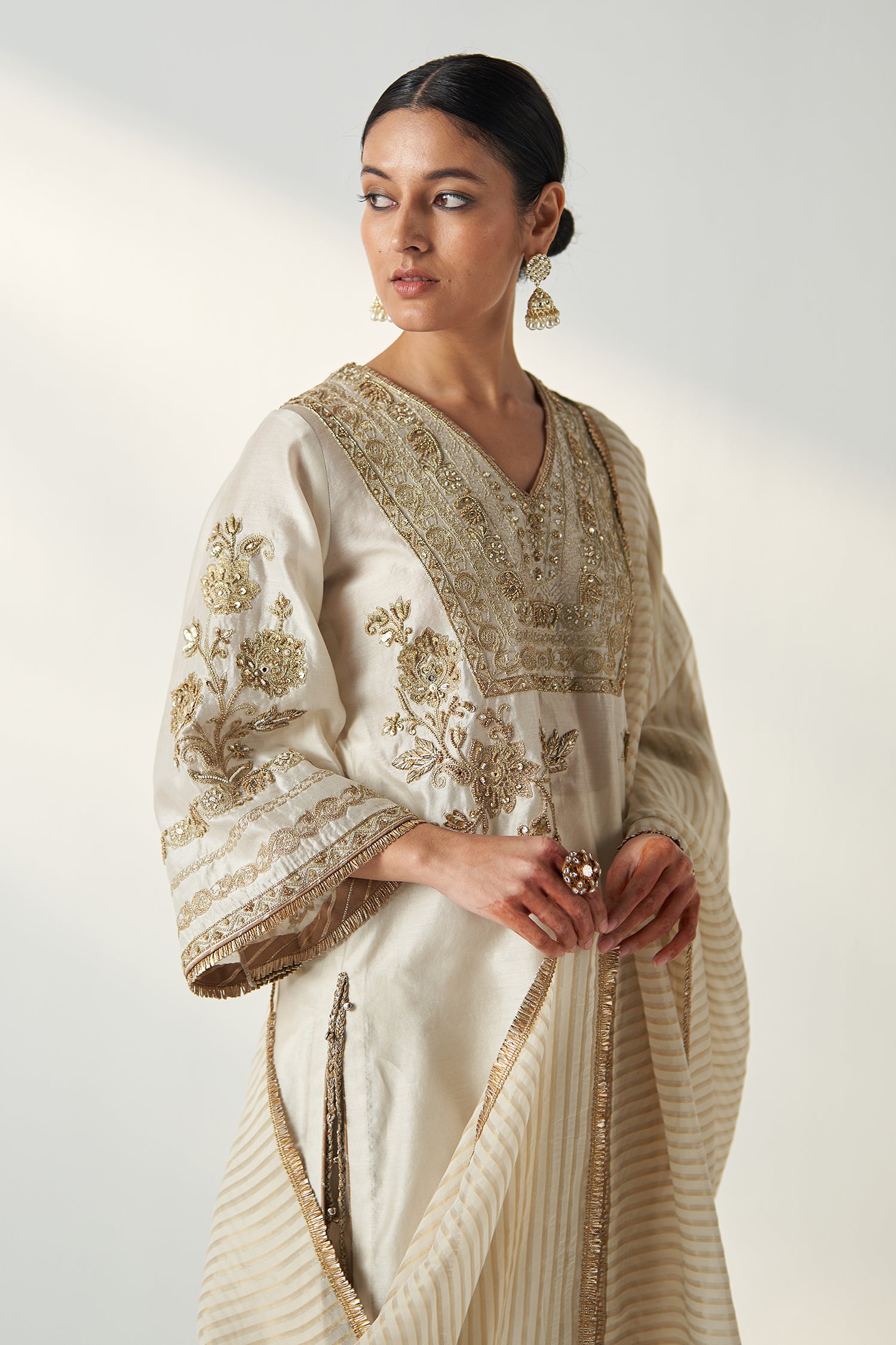 Roop Ivory Kurta Pant Set