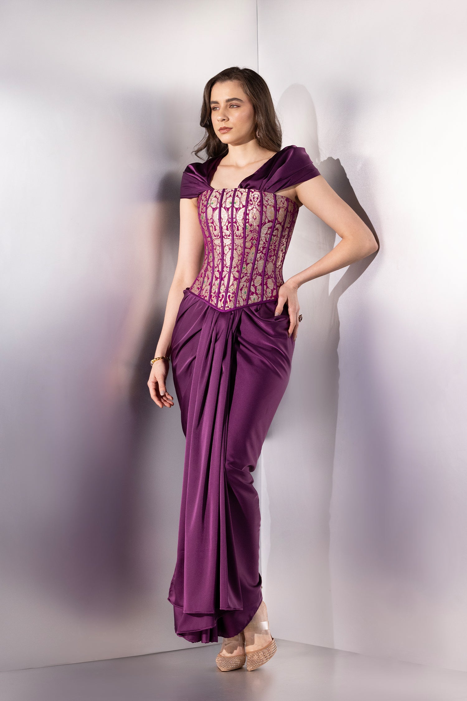 Regal Pre Draped Saree Ensemble